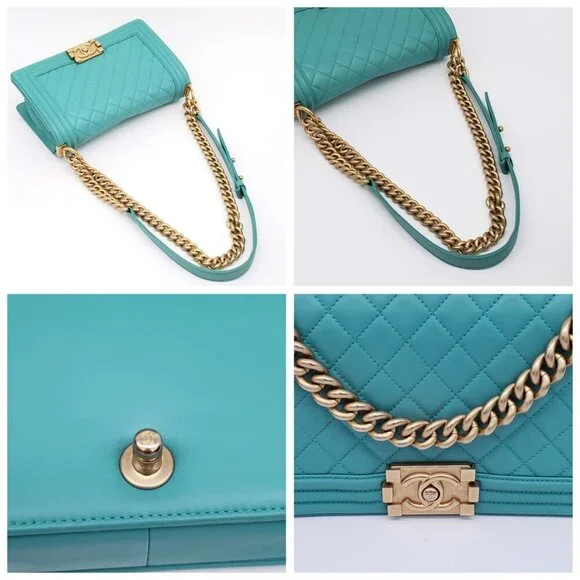 CHANEL Boy Green Leather Shoulder Bag 2650-080524 - Picture 10 of 16